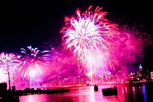 Fireworks over the Hudson River