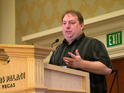 Photo of vinny O'Hare speaking from a pulpit